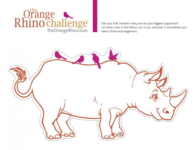 The Orange Rhino Coloring Page for Kids | The Orange Rhino Challenge®