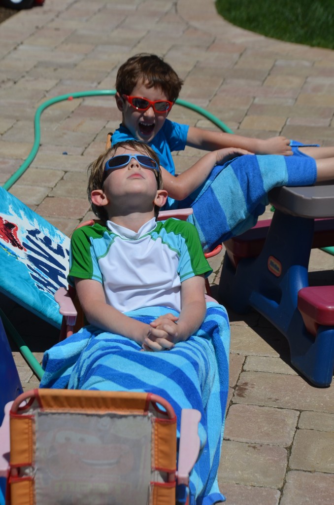 My boys, just chilling, catching some rays. Can you imagine if bedtime was always this relaxed?!! 